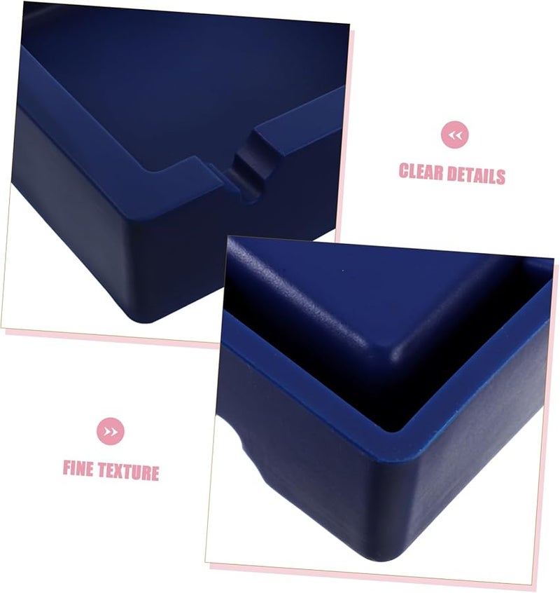 Square Silicone Ashtray High Temperature Resistant Easy Clean Indoor Outdoor Blue - Image 2